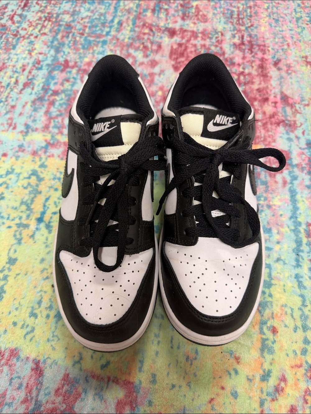 Nike Black and White Low-Top Sneakers with Swoosh